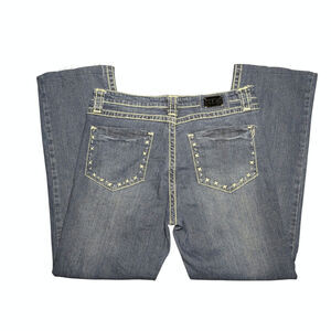 Iron Horse Jeans Size 8 Women's Cross Stitch Pockets Thick Stitch Bootcut Y2K